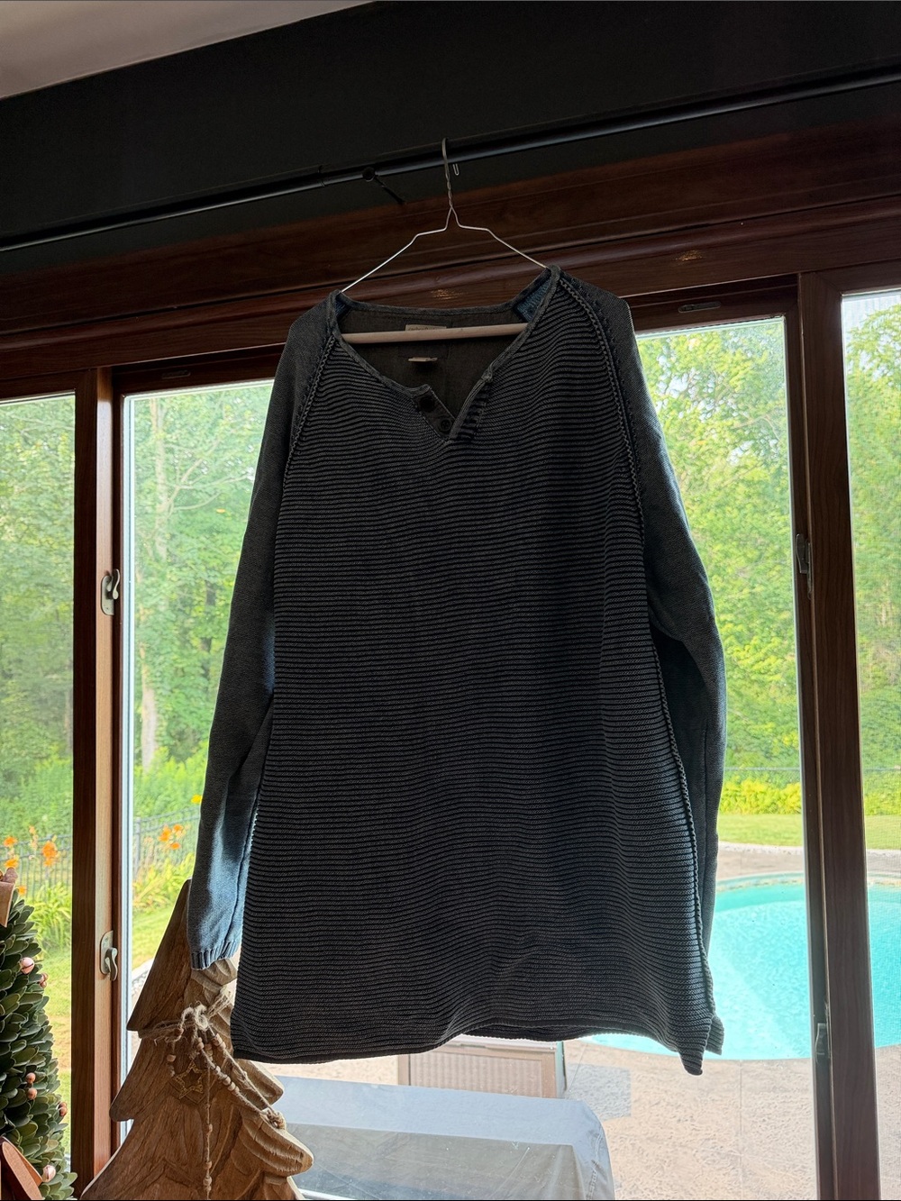 Men's Carbon 2 Cobalt Knit Henley Sweater - blue Gray